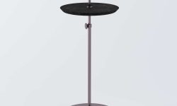 Mesa de Apoio Disco Preta com Tampo Preto